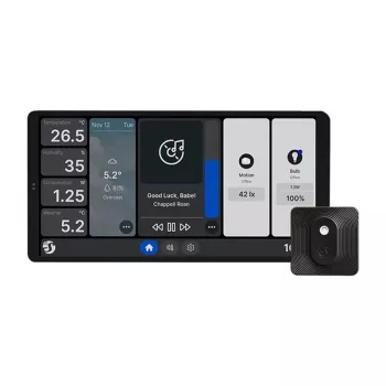 Wall Display Shelly Wall Display X2 WiFi/BLU preto com H&T – painel de controlo duplo