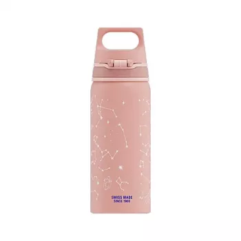 Garrafa de alumínio Sigg 6005.10 — 600 ml, 7,1 cm de diâmetro, 145 g, azul/rosa