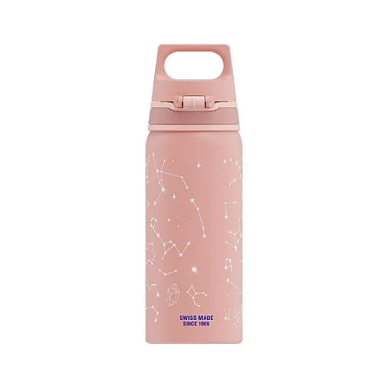 Garrafa de alumínio Sigg 6005.10 — 600 ml, 7,1 cm de diâmetro, 145 g, azul/rosa
