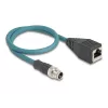 Cabo adaptador M12 DeLOCK codificação X 8 pinos macho para conector RJ45 fêmea 50 cm