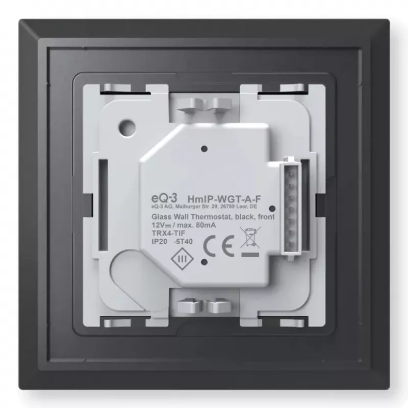 Termóstato de parede em vidro Homematic IP 161570A0 — digital, preto, 230 V, IP20