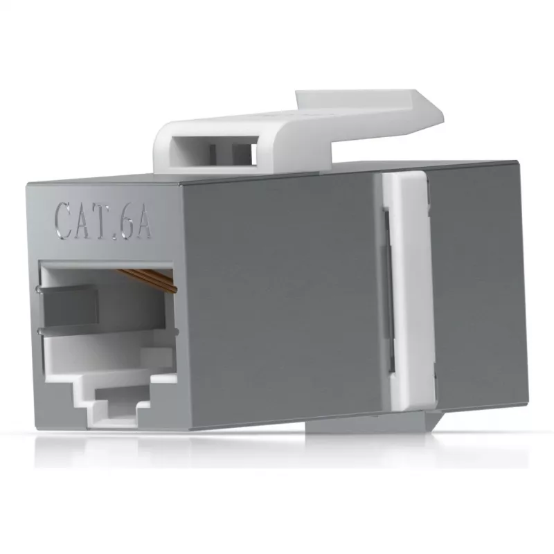 Acoplador Keystone Ubiquiti UACC-Keystone-Coupler-C6A plano aço inoxidável RJ-45
