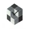 Relógio de parede NeXtime 8171 Cubic, 43,5x37 cm, preto/branco/cinzento