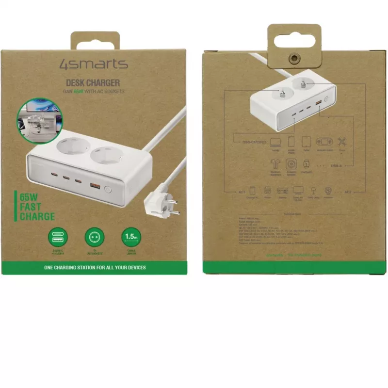 Carregador 4smarts 540065 Universal AC Carregador rápido 4 Portas