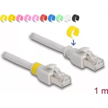 Cabo de rede DeLOCK RJ45 Cat.6A S/FTP 1 m cinzento