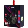 LORGAR Noah 101, headset gaming com microfone, ligação jack 3,5 mm, comprimento do cabo 2 m, design dobrável, almofadas de couro ecológico PU, tamanho: 185*195*80 mm, 0,245 kg, preto