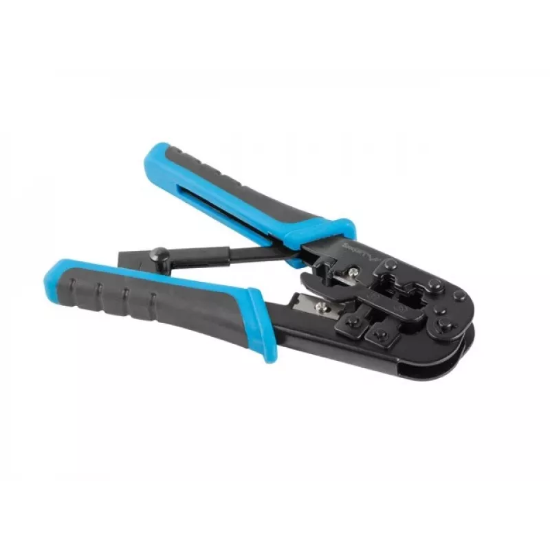Alicate de crimpar LANBERG NT-0201 para fichas RJ-45, 180 mm, 315 g, preto/azul