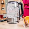 Cecotec ThermoSense 340 Clear chaleira elétrica, 2200 W, 1,7 l, base rotativa, transparente