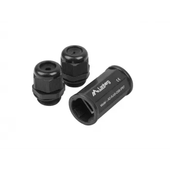 Adaptador de cabo RJ-45 Lanberg AD-RJ45-OS6-IP67 preto