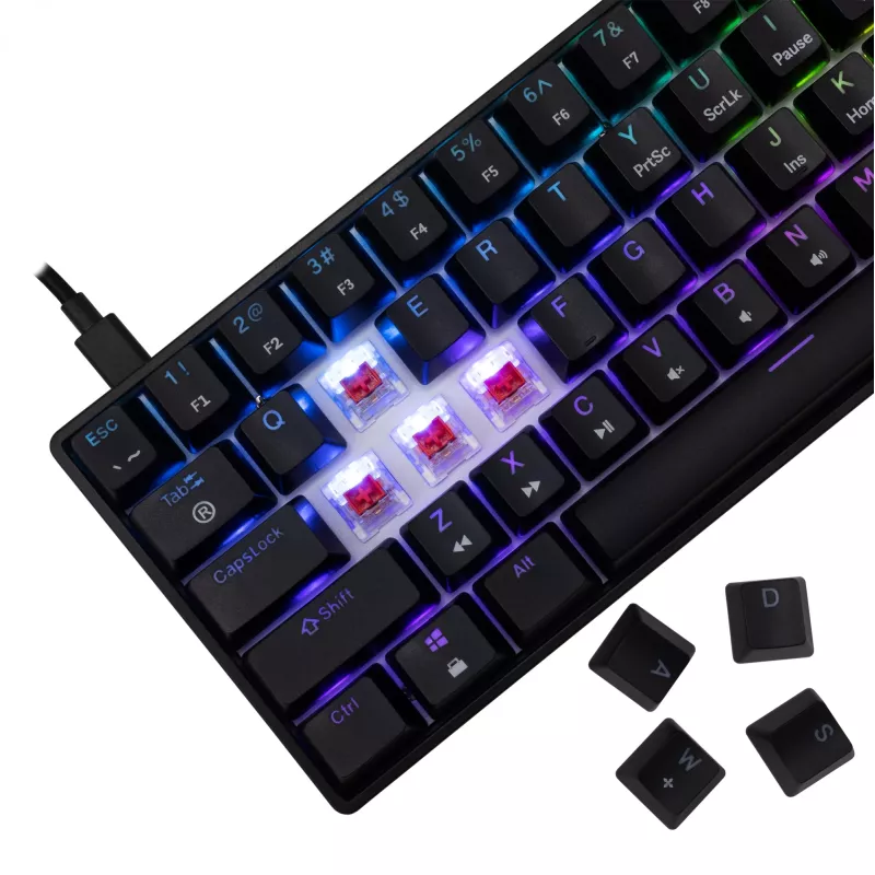 Teclado mecânico gaming White Shark Shinobi-2 com Red Switches, preto, layout US