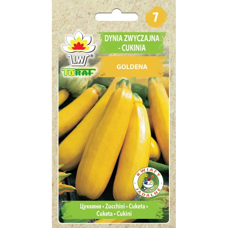 Sementes de hortícolas courgette dourada Toraf, pacote 5g