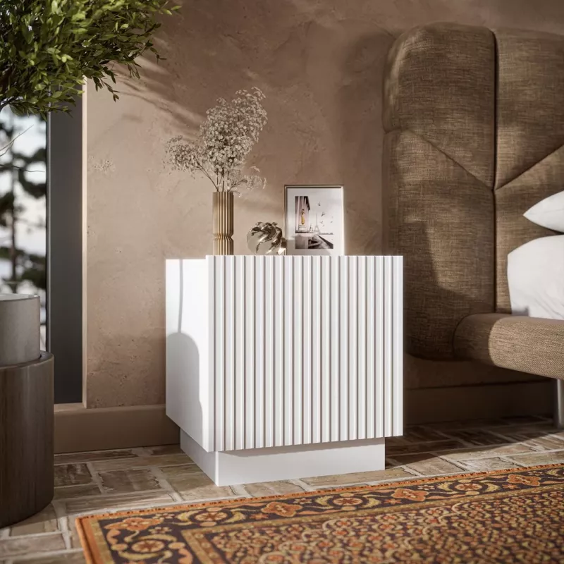 Mesa de cabeceira Cama 2 unid. LIVERTI 45x42x47 cm branco MDF/aglomerado