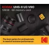 Cartão de memória Kodak EKMSD128GUHS2V2K SDXC UHS-II 128 GB, leitura 300 MB/s, escrita 270 MB/s, U3 V90, classe 10