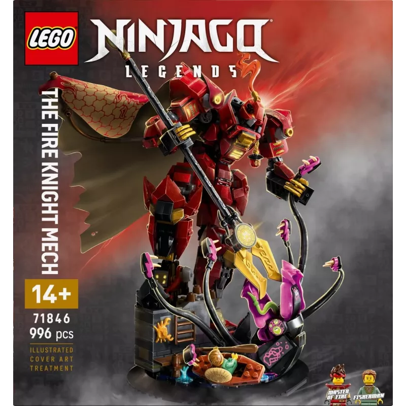 LEGO Conjunto NINJAGO 71846 Mech Cavaleiro de Fogo, 996 peças, 2 minifiguras, membros móveis, 260 mm de altura