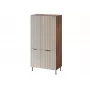 Guarda-roupa Cama Meble ALMERA Cama 5 90x52x185 cm, moldura nogueira, portas cashmere, 6 prateleiras