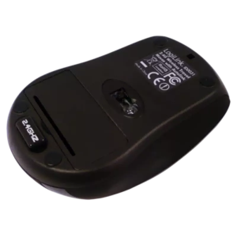 Rato LogiLink ótico sem fios 2,4 GHz mini - rato - ótico - 3 botões - sem fios - 2,4 GHz - recetor sem fios (USB) - preto (ID0031)