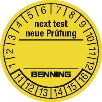 Etiquetas de ensaio Benning 300 unid. para testador de aparelhos 756212 (Ø) 30 mm Próximo ensaio (756212)