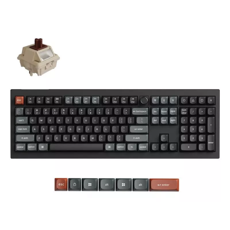 Teclado mecânico Full-Size Keychron V6 Ultra 8K — QWERTY, Bluetooth, RGB, preto