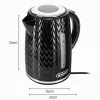 Chaleira elétrica NELO, capacidade de 1,7 l, 2000 W, preta