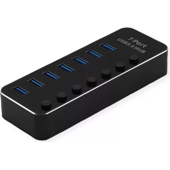 Hub USB3.2 Gen1 ROLINE, 7x A, portas comutáveis individualmente (14.02.5057)