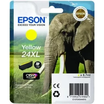 Epson Elephant embalagem individual amarelo 24XL Claria Photo HD tinta, amarelo, tinta pigmentada, 1 unid.