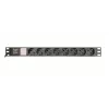 Unidade de distribuição de energia GEMBIRD EG-PDU-014-C14, 8 saídas AC, entrada C14, cabo de 3 m, 1U, 3680 W, 10 A, alumínio, preto