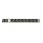 Unidade de distribuição de energia GEMBIRD EG-PDU-014-C14, 8 saídas AC, entrada C14, cabo de 3 m, 1U, 3680 W, 10 A, alumínio, preto