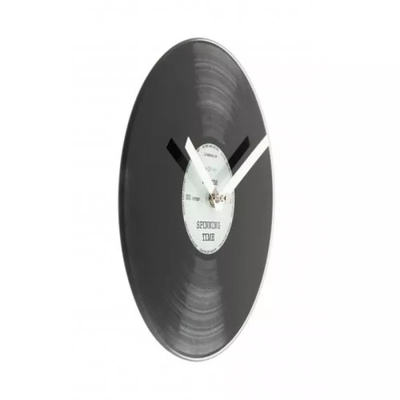 Relógio de parede NeXtime 5163 Little Spinning Time, Ø20 cm, preto