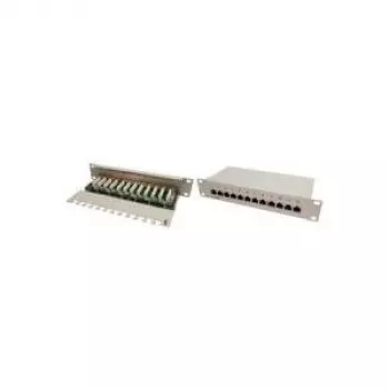 Patch Panel Desktop - Patch panel - CAT 6 - STP - RJ-45 X 12 - cinzento, RAL 7035 -