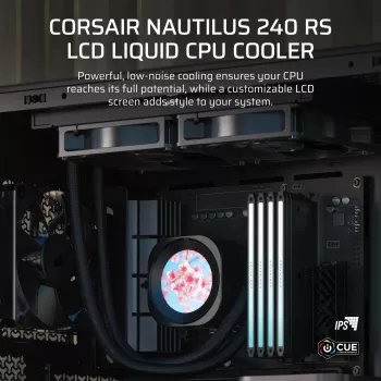 Refrigerador líquido All-in-One Corsair Nautilus 240 RS LCD 12 cm preto