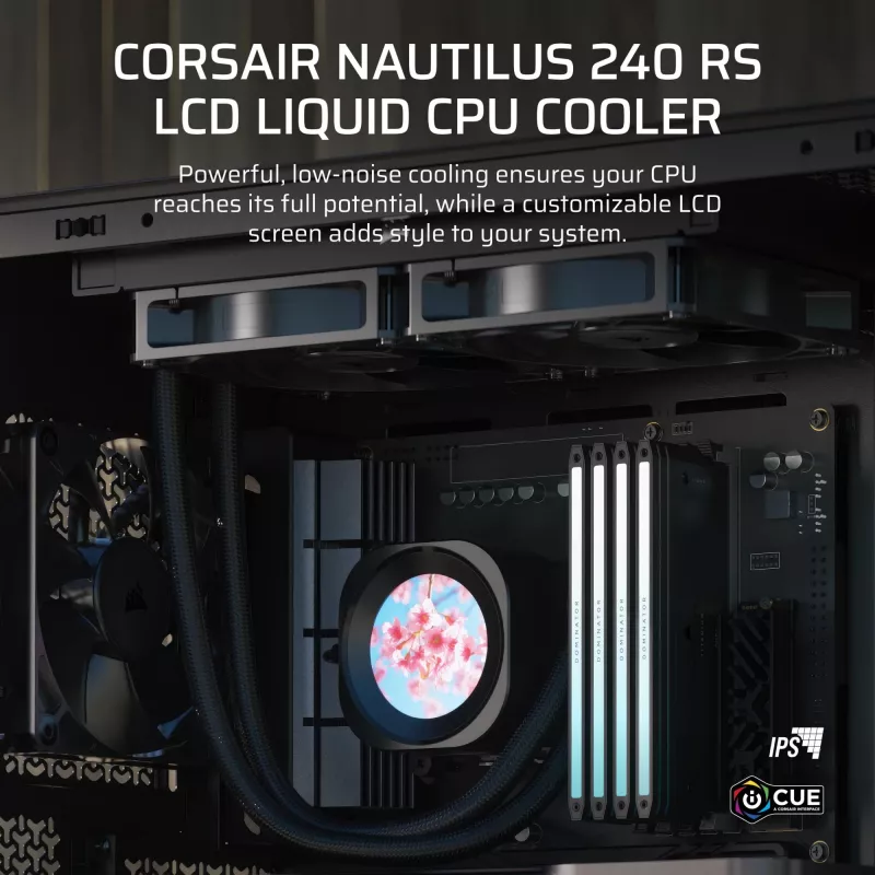 Refrigerador líquido All-in-One Corsair Nautilus 240 RS LCD 12 cm preto