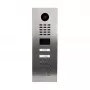 Intercomunicador de vídeo de porta DoorBird D2102KV — unidade exterior em aço inoxidável, IP65, sensor de movimento 10 m, LED IR, PoE (IEEE 802.3af), 10/100 Mbit/s, 131×383×49,6 mm