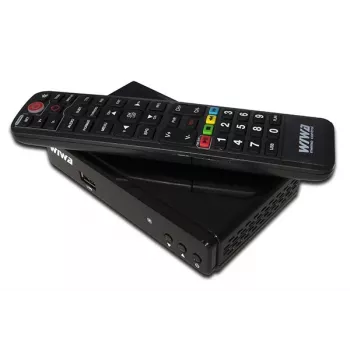 Recetor set-top WIWA 2_275294 H.265 DVB-T/DVB-T2 HD, 1 sintonizador, 470–860 MHz, HDMI 1.3, USB 2.0, SCART, preto