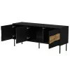 Móvel de TV cama meble INSERTO 3D 143,5x40x61,5 cm preto com LED, tampo em aglomerado