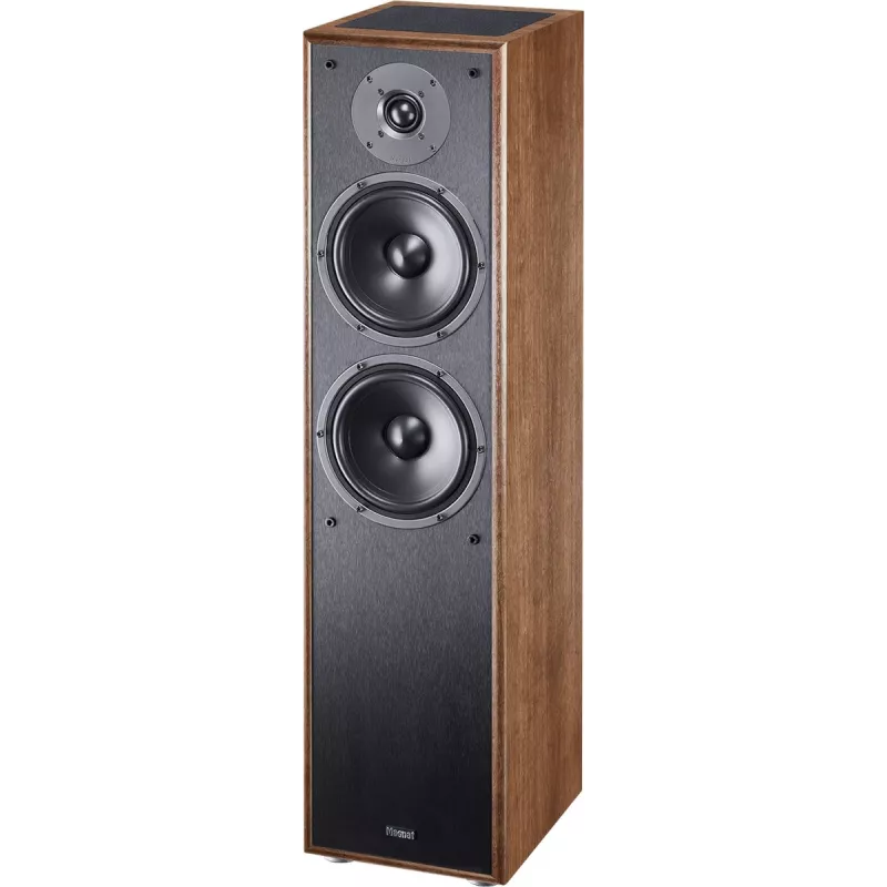 Coluna de chão Magnat Monitor S80 ATM nogueira, 2,5 vias, 100 W RMS, 4 Ω, 26–38000 Hz