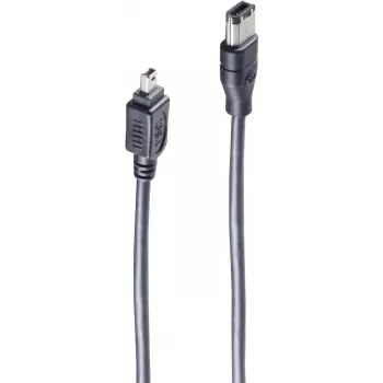 Cabo de ligação FireWire shiverpeaks ®-BASIC-S-, cabo IEEE 1394B, ficha macho de 9 pinos para ficha macho 1394A de 4 pinos, 1,8 m (BS77212)