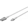 Cabo têxtil supersuave Lightning para USB-A Goobay com fichas metálicas, 2 m (74512)