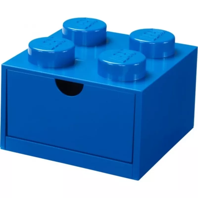 Gaveta de secretária LEGO 4, caixa de arrumação azul, com studs