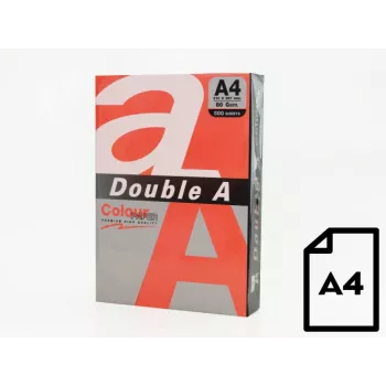 Papel colorido Double A, 80g, A4, 500 folhas, vermelho