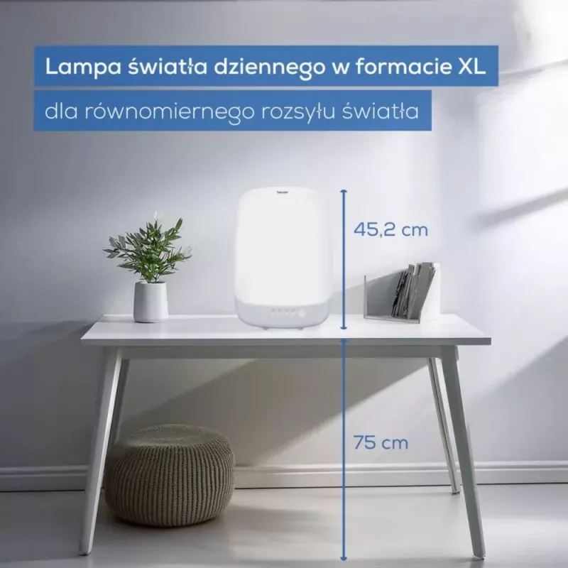 Beurer TL 85 lâmpada de luz do dia, 14000 lux, LED, sem cintilação, sem UV, temporizador, branca