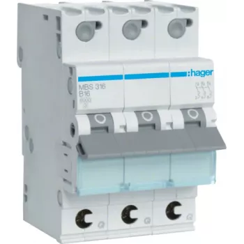 Hager MBS316 Disjuntor tipo B 3P 3 módulos (MBS316)