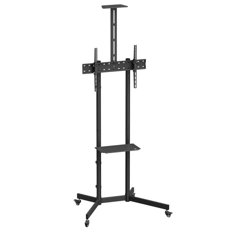 Suporte / carrinho para TV Maclean, prateleira para câmara, com rodas, 37-70, carga máx. 45 kg / 5 kg prateleira, VESA máx. 600x400, MC-113 B