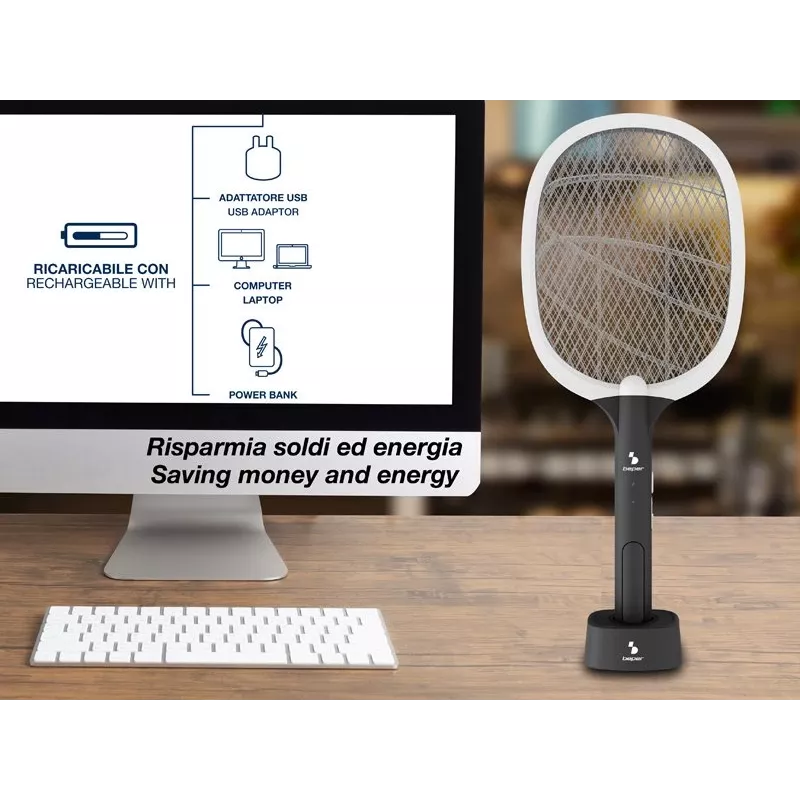Apanha-insetos recarregável Beper P206ZAN250 com base de apoio, 2 W