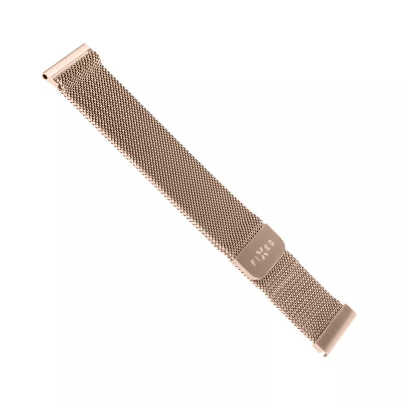 Pulseira de malha em aço inoxidável FIXED FIXMEST-20MM-RG 20 mm fecho rápido, Ouro rosa
