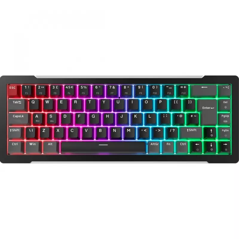 MGA-68, Teclado Gaming preto, layout alemão, Hejin Magnetic Yellow