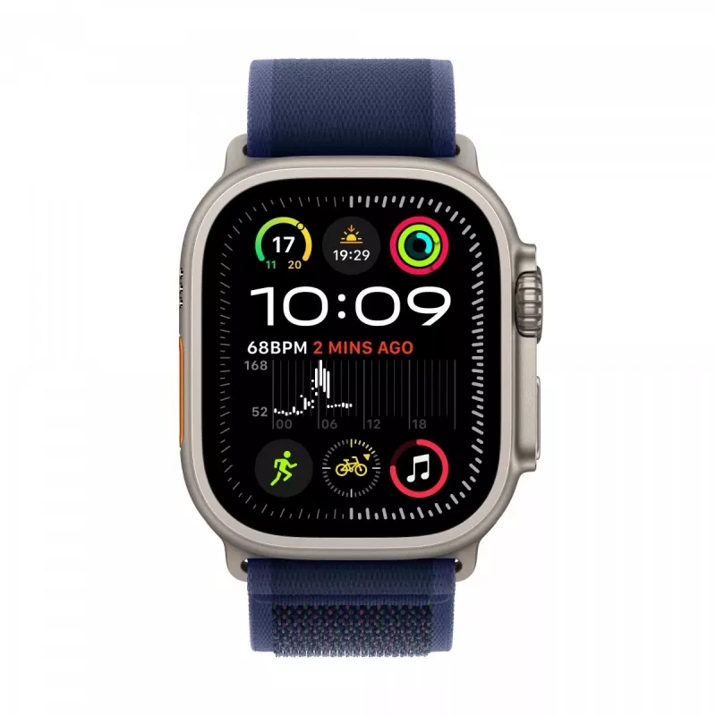 Watch Ultra 2 GPS + Cellular 49 mm caixa de titânio natural com Blue Trail Loop - M/L