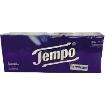 Lenços de papel Tempo Classic 4 camadas, branco, 15 x 10 lenços