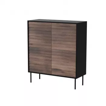 Cómoda Cama 4D CORTINA 102x40x118 preto/nogueira
