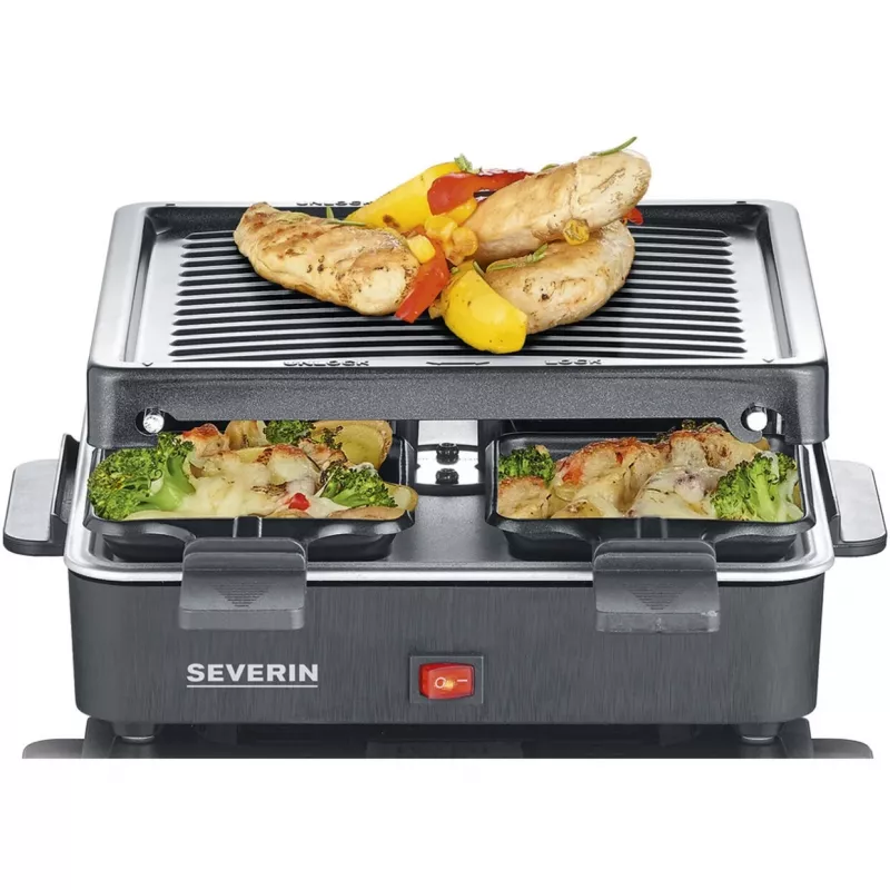 Grelhador de raclette mini Severin 4 pequenas frigideiras antiaderentes 600 W