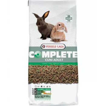 Alimento peletizado para coelhos Versele-Laga Cuni Adult Complete 8 kg — 14% proteína, 3% gordura, 20% fibra bruta, vitamina C, ervas